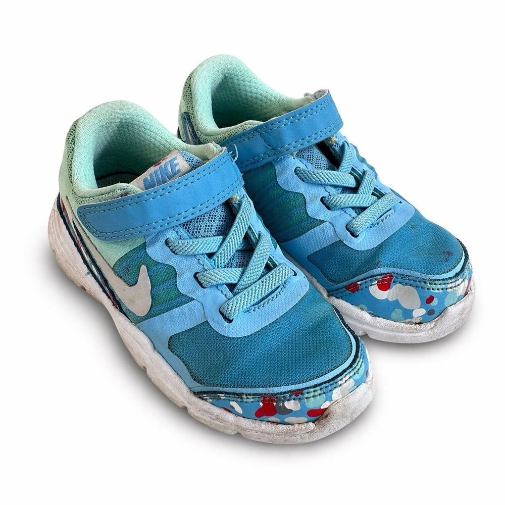 Nike Toddler Sneakers Size 9C Blue Hook & Loop Lace Athletic Shoes Kids GUC